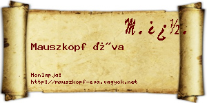 Mauszkopf Éva névjegykártya